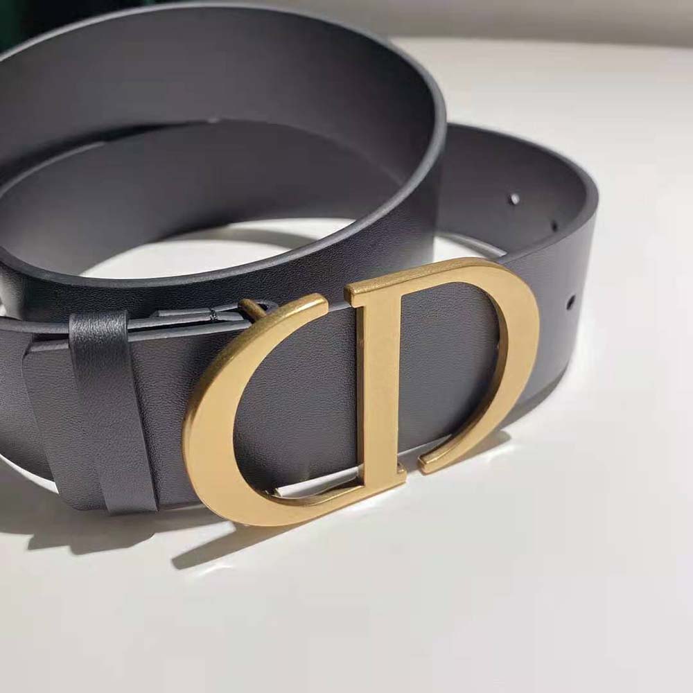 DÂY LƯNG Dior 30 Montaigne Belt in Calfskin Leather-Black
