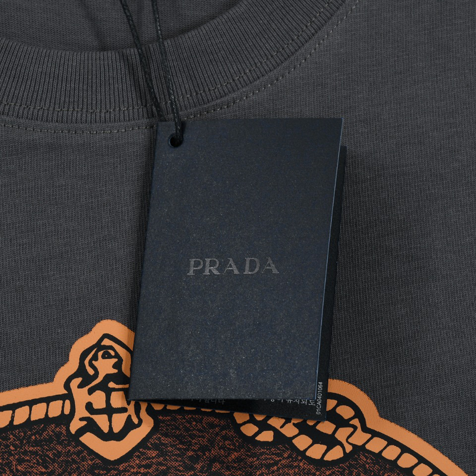ÁO PRADA print cotton jersey T-shirt