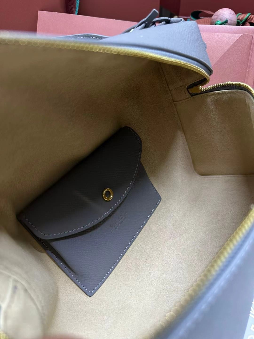TÚI Loro Piana Women Extra Pocket L27 in Sheepskin Leather Elephant