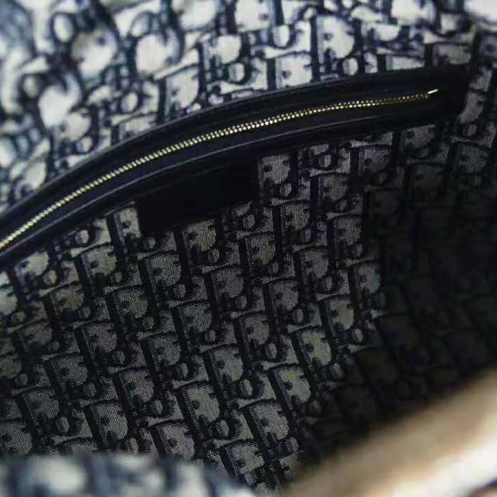 TÚI Dior Women Dior Wicker Basket Bag Blue Dior Oblique Jacquard and Natural Wicker