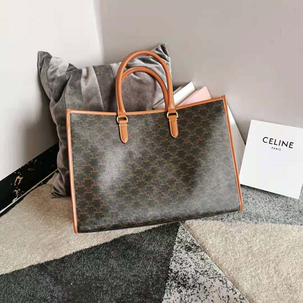 TÚI Celine Horizontal Cabas in Triomphe Canvas and Calfskin