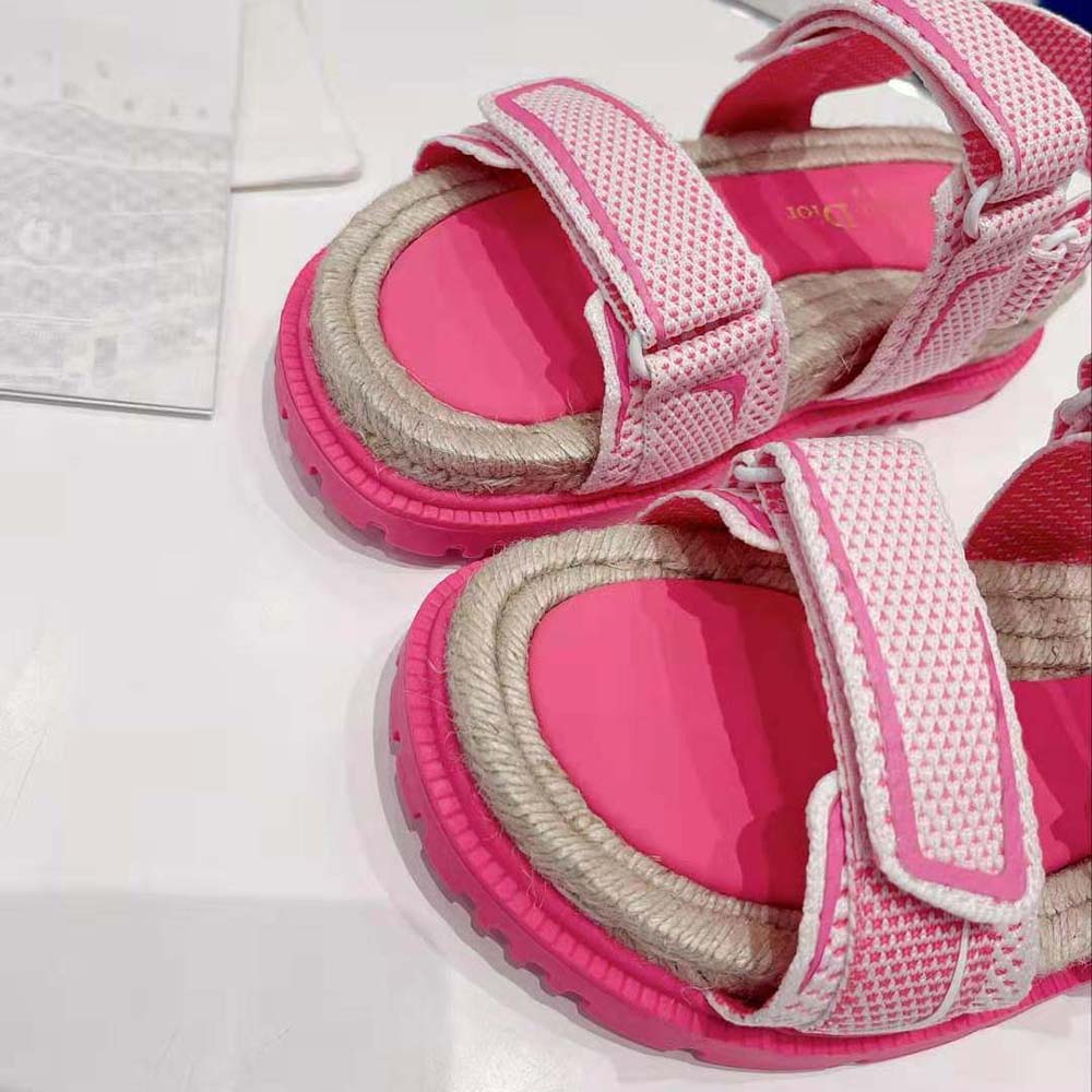 DÉP SANDAL DIOR Dioract Sandal White and Bright Pink Technical Mesh and Rubber
