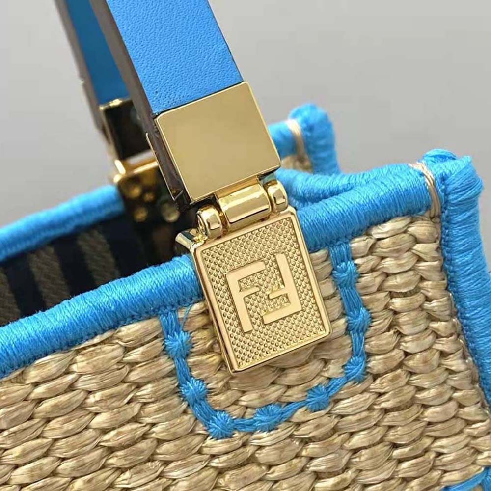 TÚI FENDI Mini Sunshine Shopper Braided Straw Mini-Bag