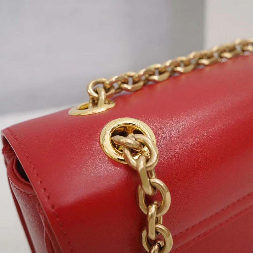 TÚI Celine Women Medium C Bag in Shiny Calfskin Leather-Red