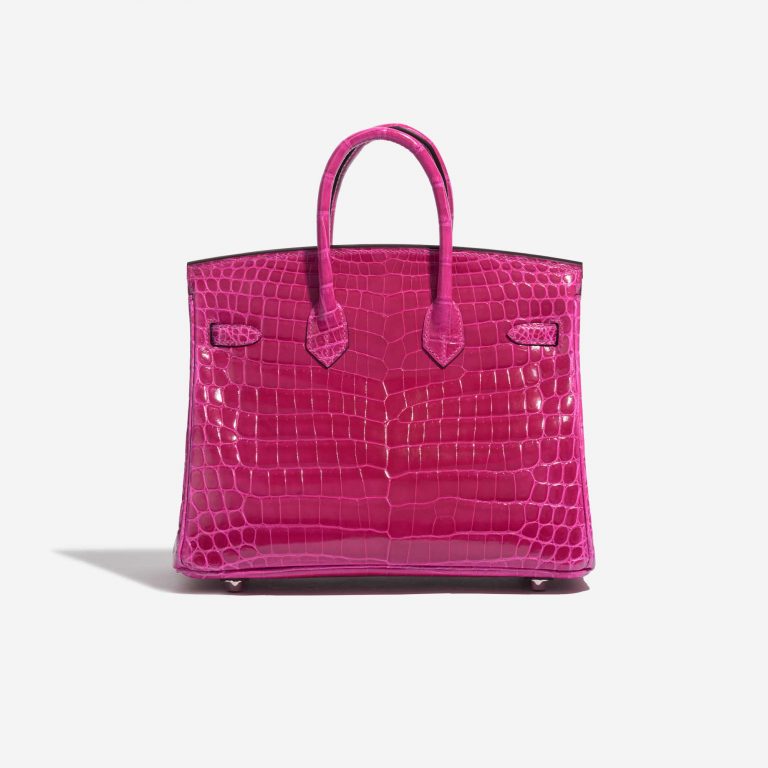 TÚI Hermès Birkin 25 Niloticus Crocodile Rose Pourpre Silver Buckle khóa trắng