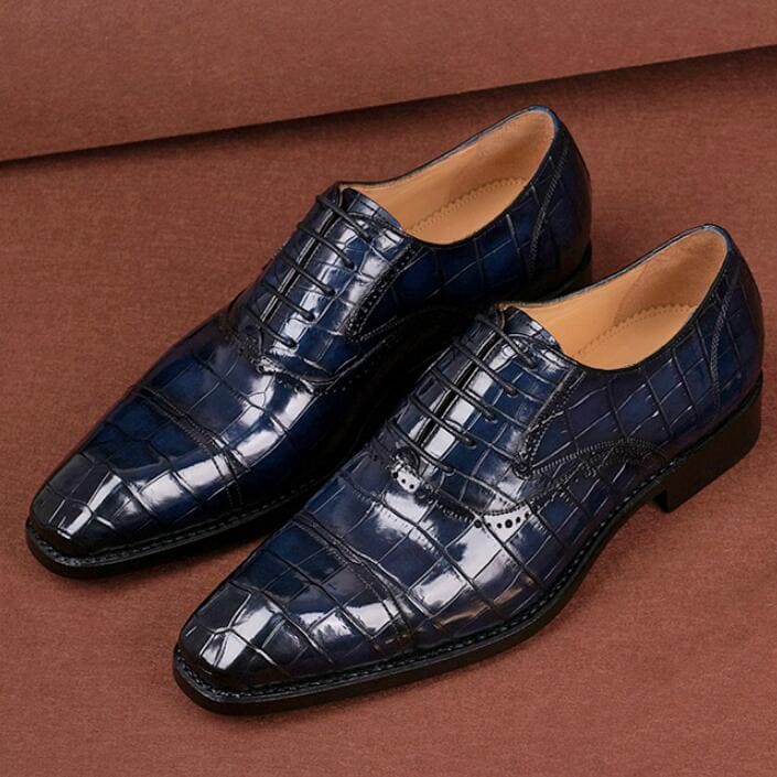 Giày công sở Oxford Cap-Toe Da Cá Sấu Alligator