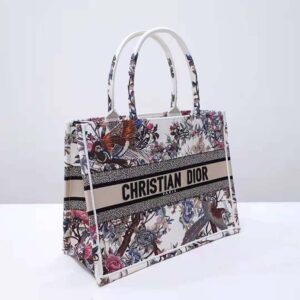 TÚI Dior Women Medium Dior Book Tote Ecru Multicolor Dior Jardin D’Hiver Embroidery