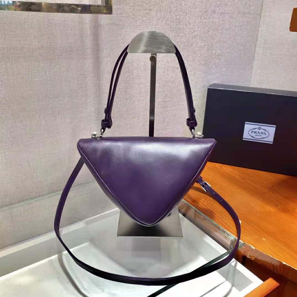 TÚI PRADA Padded Nappa Leather Handbag-Purple