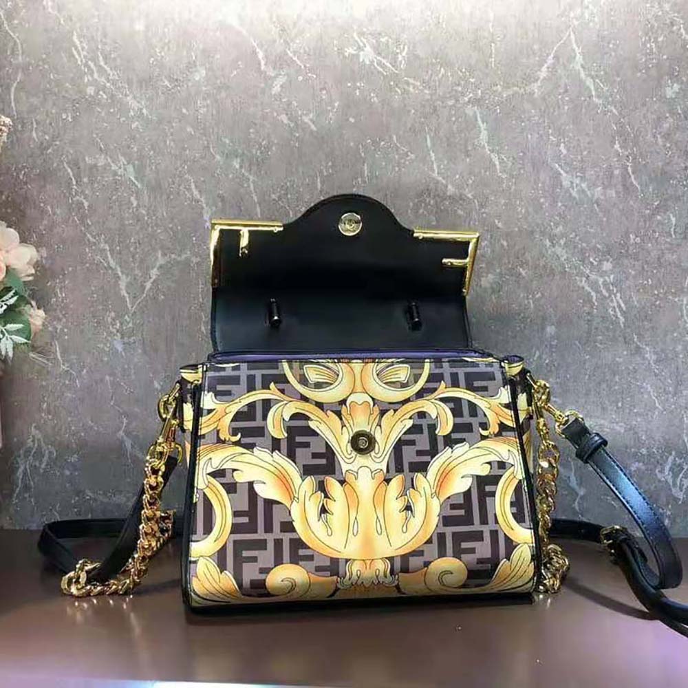 TÚI Fendi Women Fendace La Medusa Medium Handbag-Black