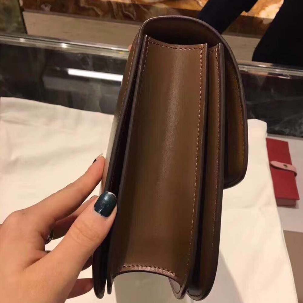 TÚI Celine Women Small Classic Bag in Box Calfskin Leather-Brown