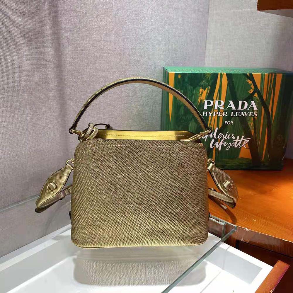 TÚI Prada Matinee Micro Saffiano Leather Bag-Gold