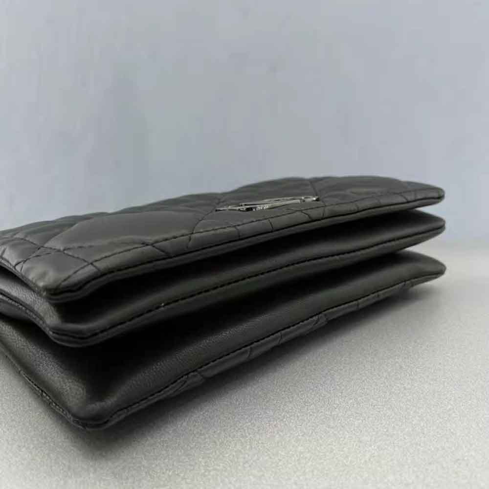TÚI Dior Women Caro Macrocannage Pouch Black Quilted Macrocannage Calfskin