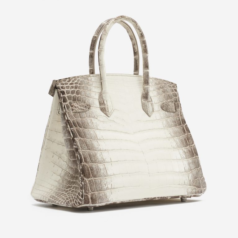 TÚI Hermès Birkin 30 Niloticus Himalaya Blanc da cá sấu bạch tạng Himalayan Silver Buckle khóa trắng