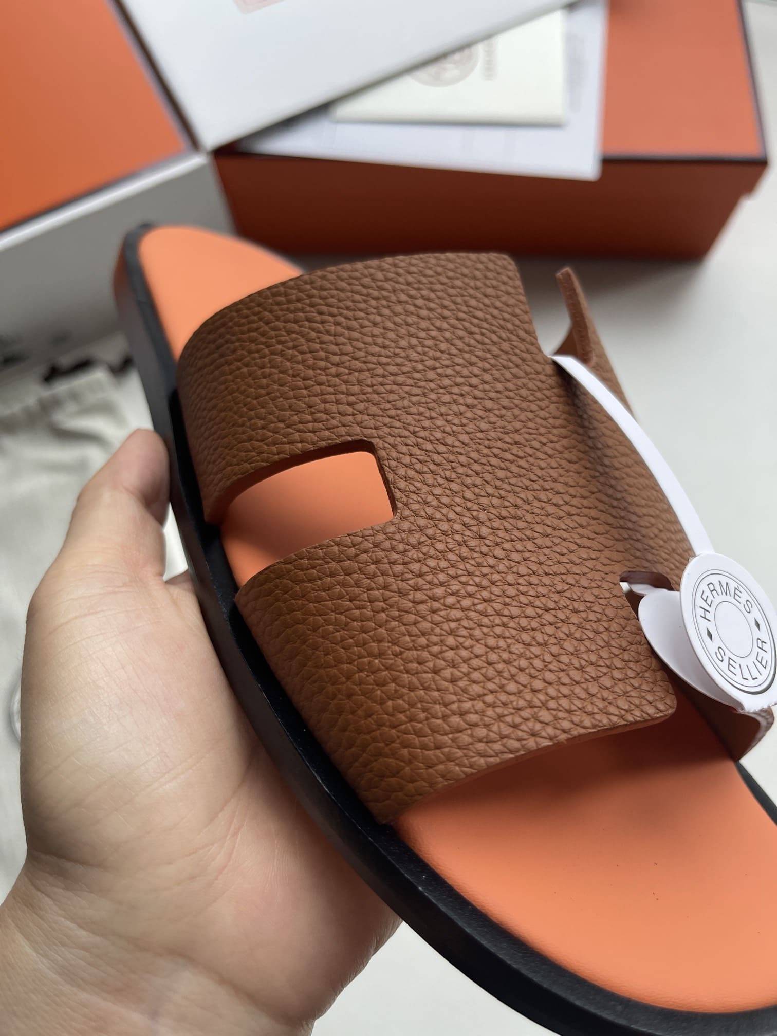 DÉP HERMES IZMIR ORANGE H SANDAL AAA