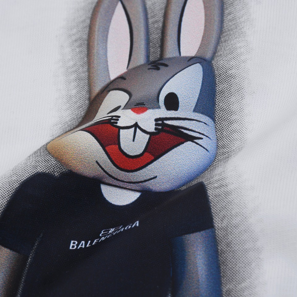 ÁO BALENCIAGA RABBIT print cotton jersey T-shirt