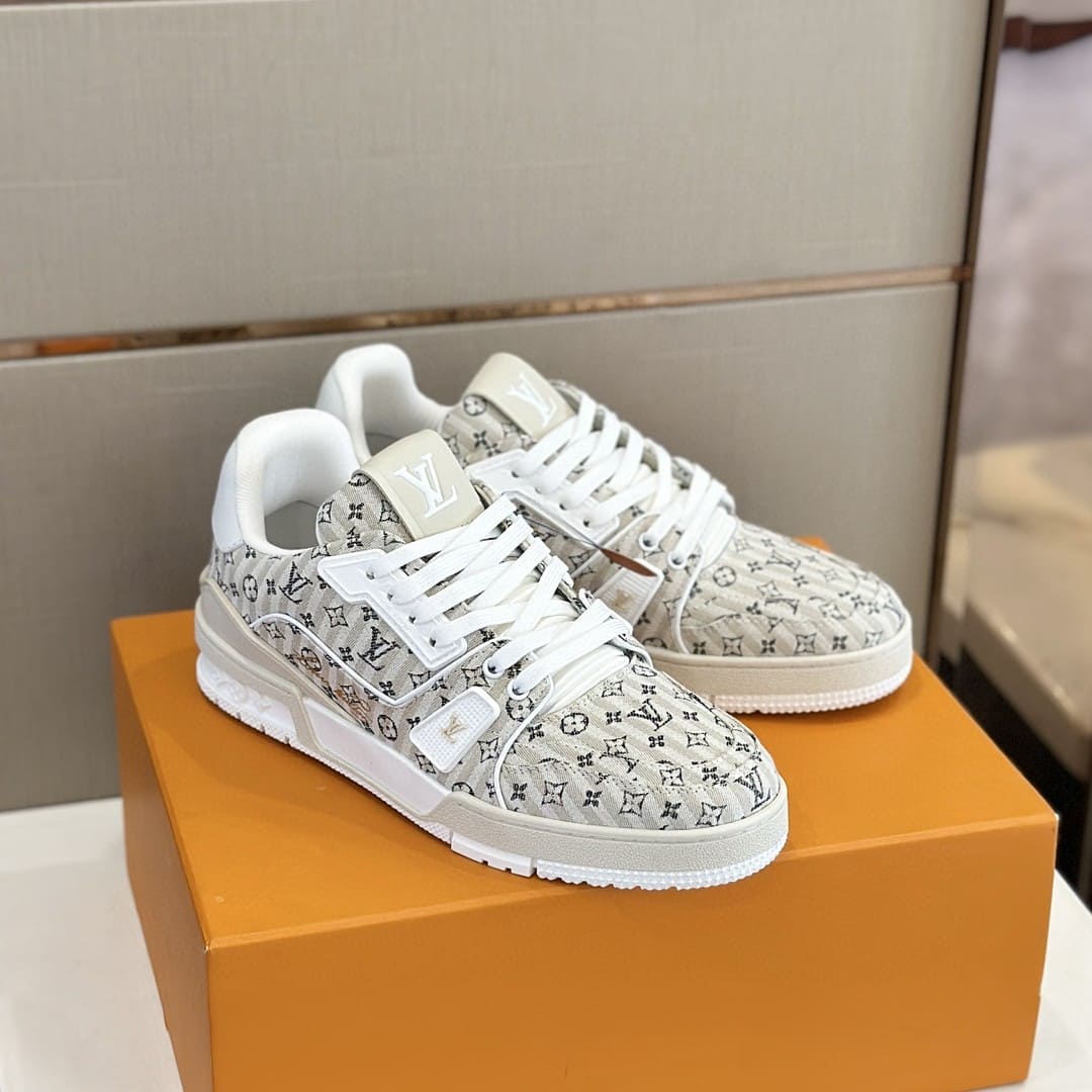 GIÀY LOUIS VUITTON TRAINER MONOGRAM DENIM SNEAKERS SHOES AAA