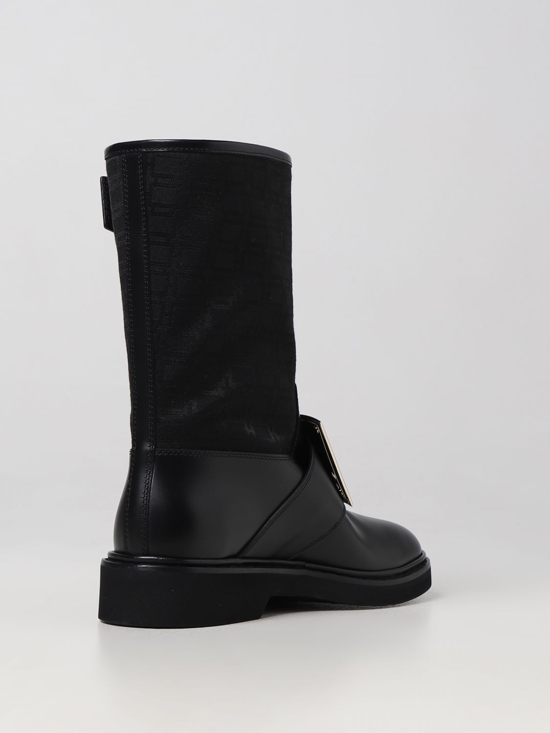 GIÀY ROGER VIVIER Black flat ankle boots shoes