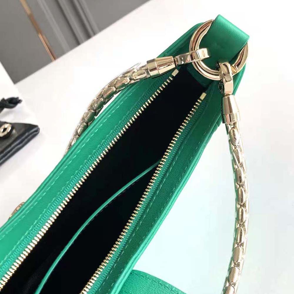 TÚI BVLGARI Women Serpenti Baia Small Shoulder Bag in Calf Leather-Green