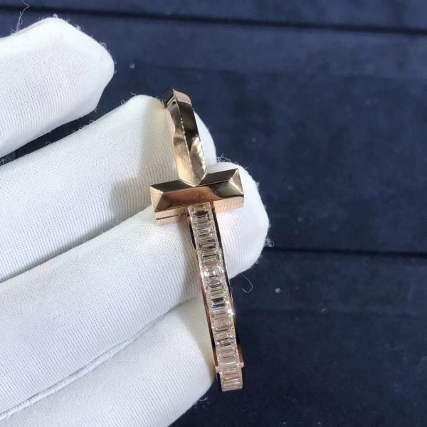 Vòng tay Tiffany & Co Tiffany T1 Baguette Diamonds vàng hồng 18K