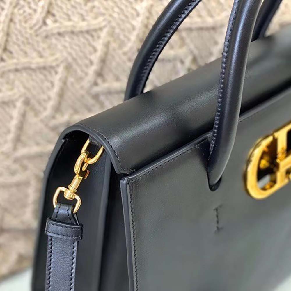 TÚI Dior Women Large ST Honore Tote Black Box Calfskin