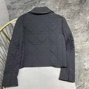 ÁO Dior Women Macrocannage Jacket Black Quilted Technical Taffeta