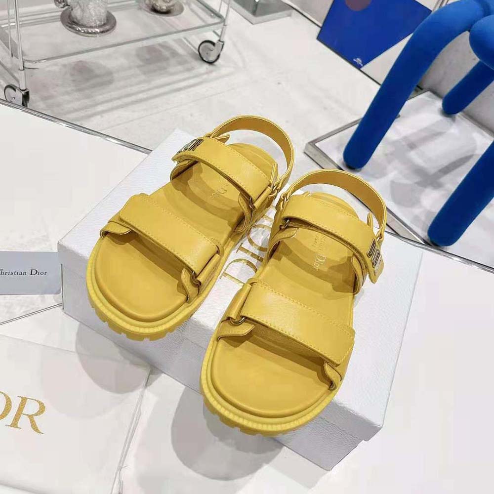DÉP SANDAL DIOR Dioract Sandal Mustard Yellow Lambskin