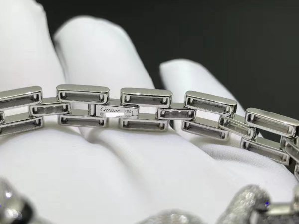 Vòng tay Cartier Panthère de Cartier đính kim cương vàng trắng 18K