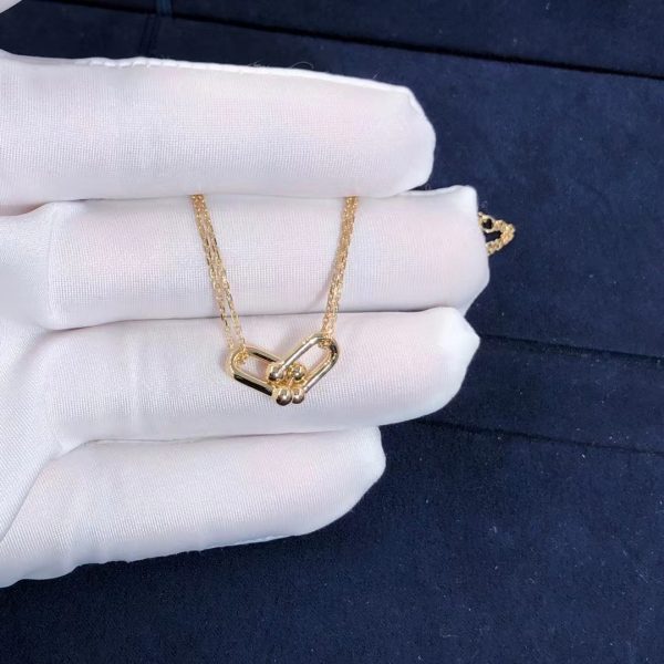Vòng cổ Tiffany & Co mặt dây chuyền liên kết đôi bằng vàng hồng nguyên chất 18K