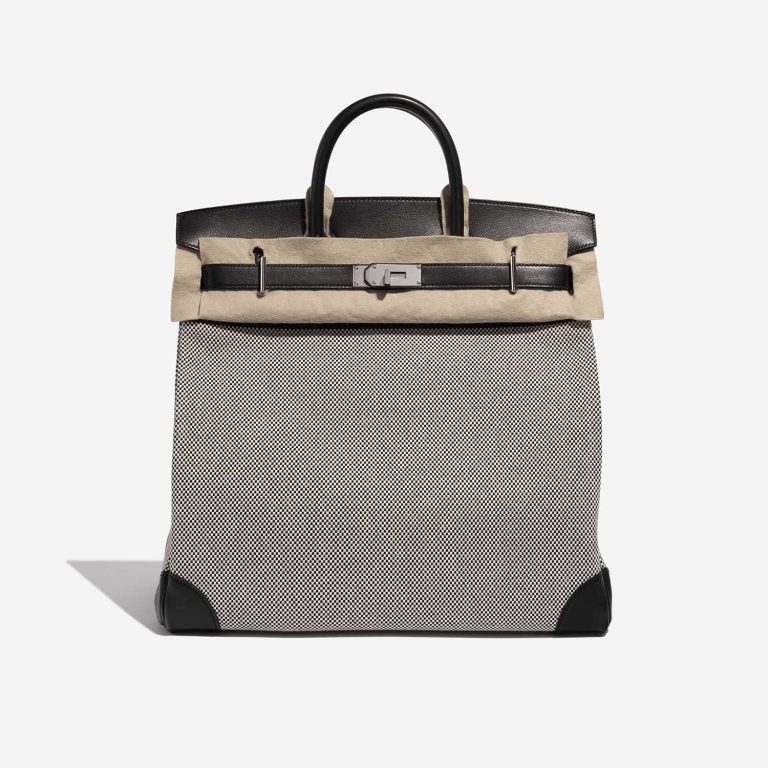 TÚI Hermès Haut à Courroies 40 Toile Criss Veau Evergrain Black