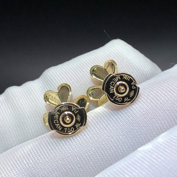 Bông tai Van Cleef & Arpels Frivole mini kim cương vàng hồng 18K
