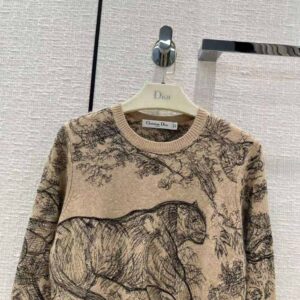 ÁO Dior Chez Moi Embroidered Sweater Hazelnut Cashmere