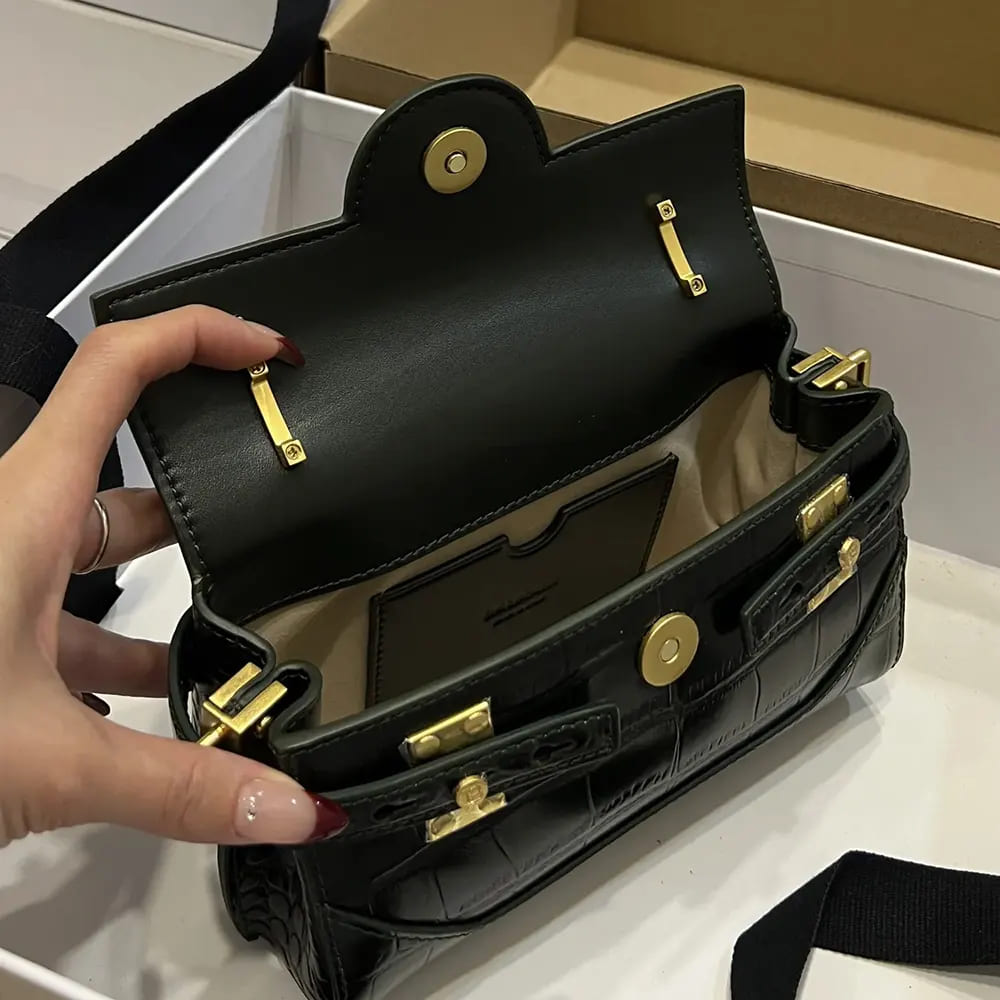 TÚI BALMAIN Women B-Buzz 19 Bag in Crocodile-print Leather