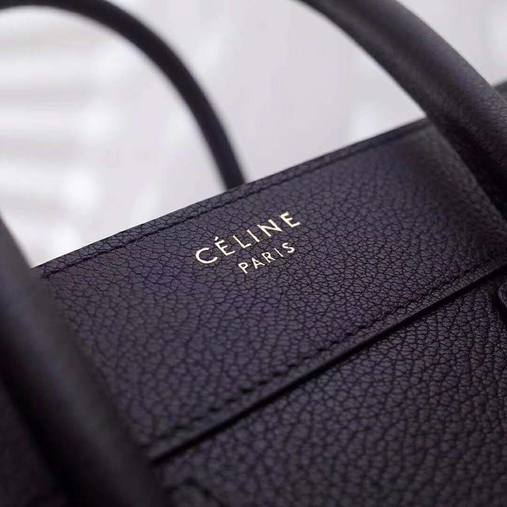 TÚI Celine Women Micro Luggage Handbag in Smooth Calfskin-Black