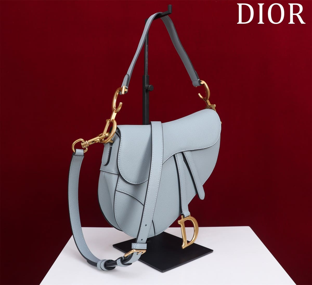 TÚI Dior Women Saddle bag in Calfskin-Blue Top Quality
