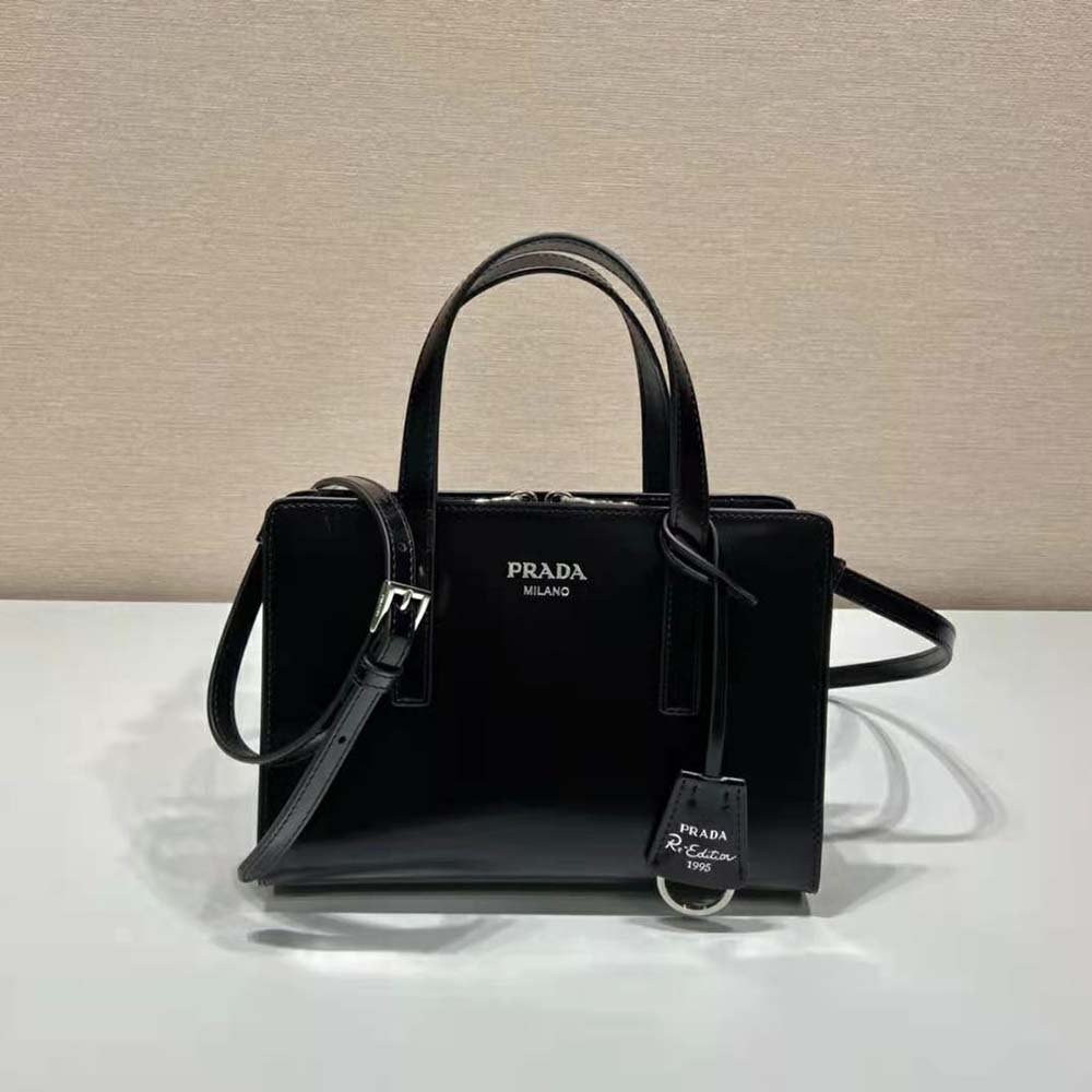 TÚI Prada Women Re-Edition 1995 Brushed-Leather Medium Handbag-Black
