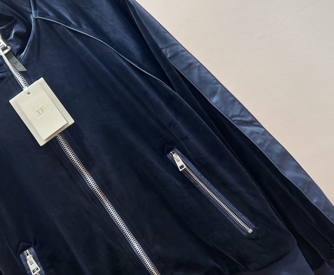 ÁO TOM FORD BLUE VELVET LEATHER JACKET