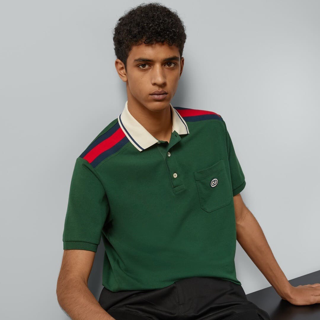 ÁO GUCCI GG POLO SHIRT MÀU XANH LÁ CÂY UNISEX