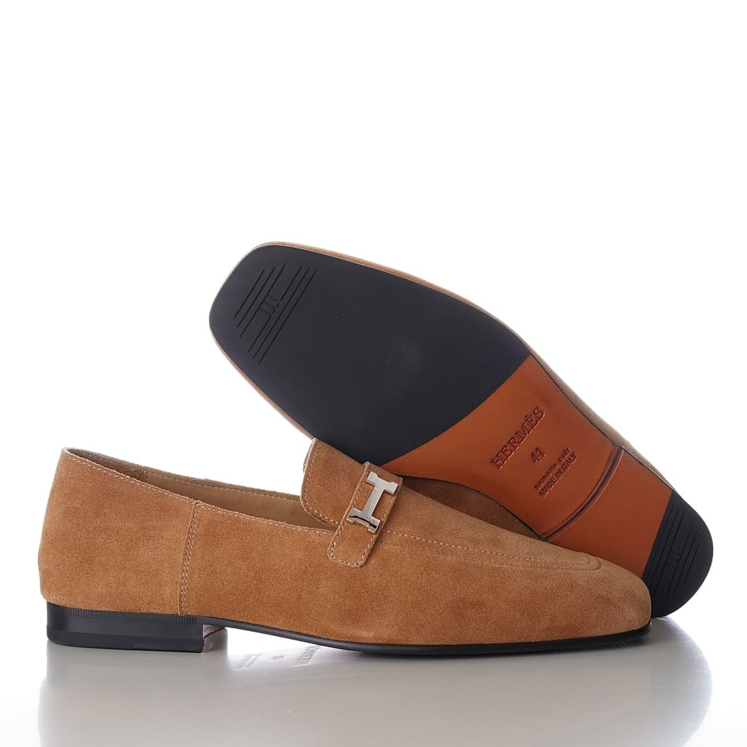 GIÀY HERMES GIOVANNI LOAFER SUEDE BROWN AAA