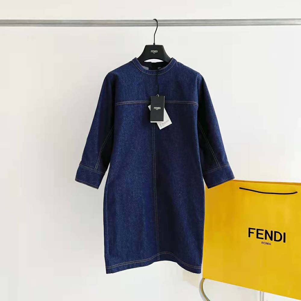 Váy Fendi Blue Denim Dress