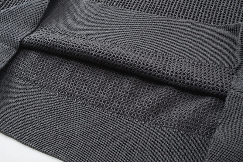 ÁO PRADA POLO SHIRT MESH MÀU XÁM UNISEX