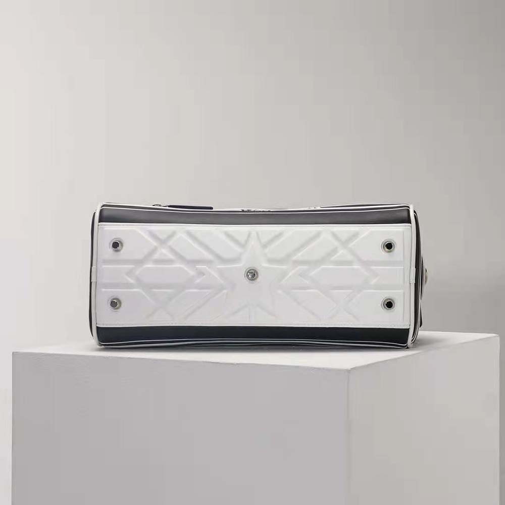 TÚI Dior Women Medium Dior Vibe Zip Bowling Bag Blue Smooth Calfskin