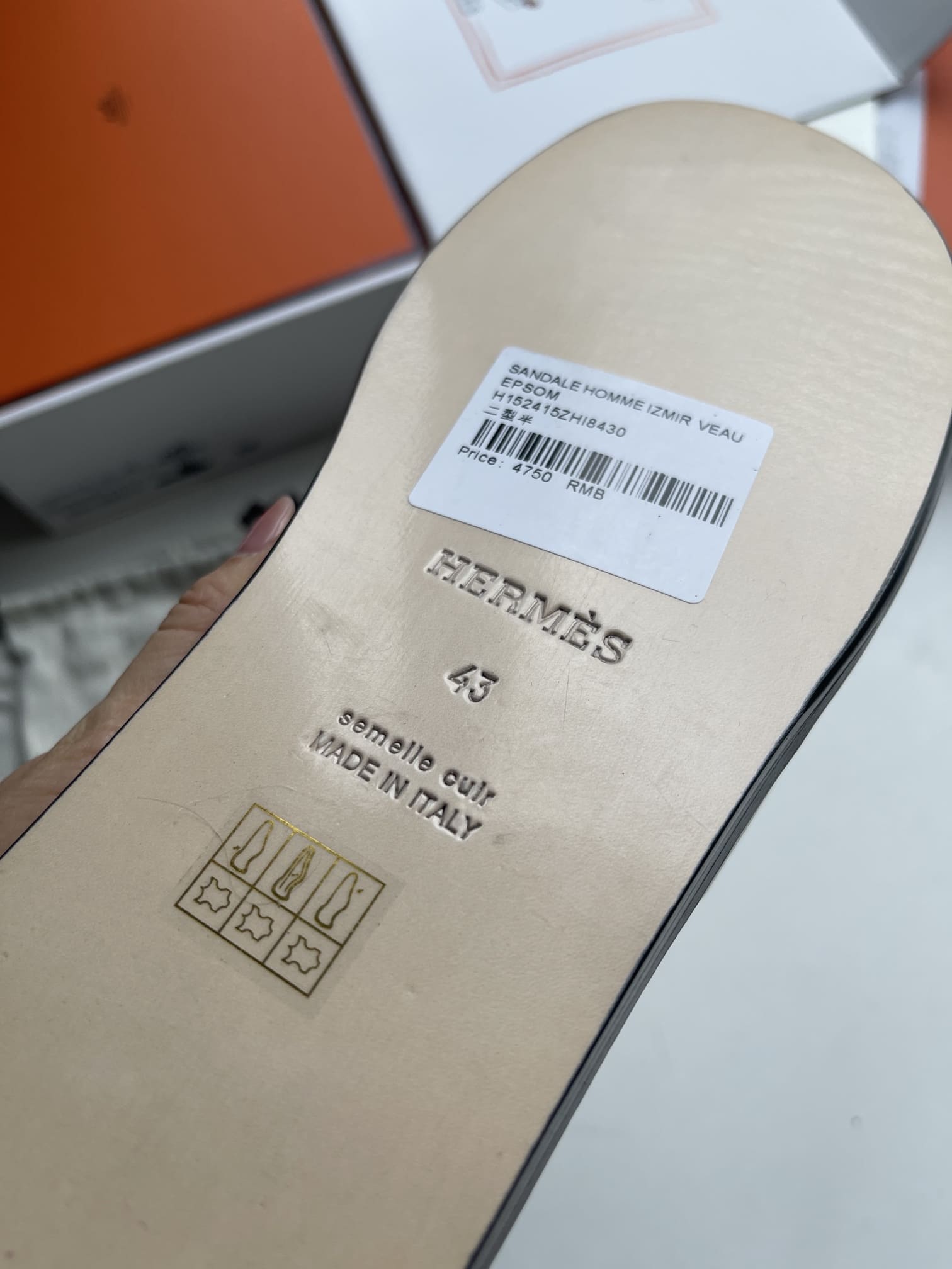 DÉP HERMES IZMIR WHITE H SANDAL AAA