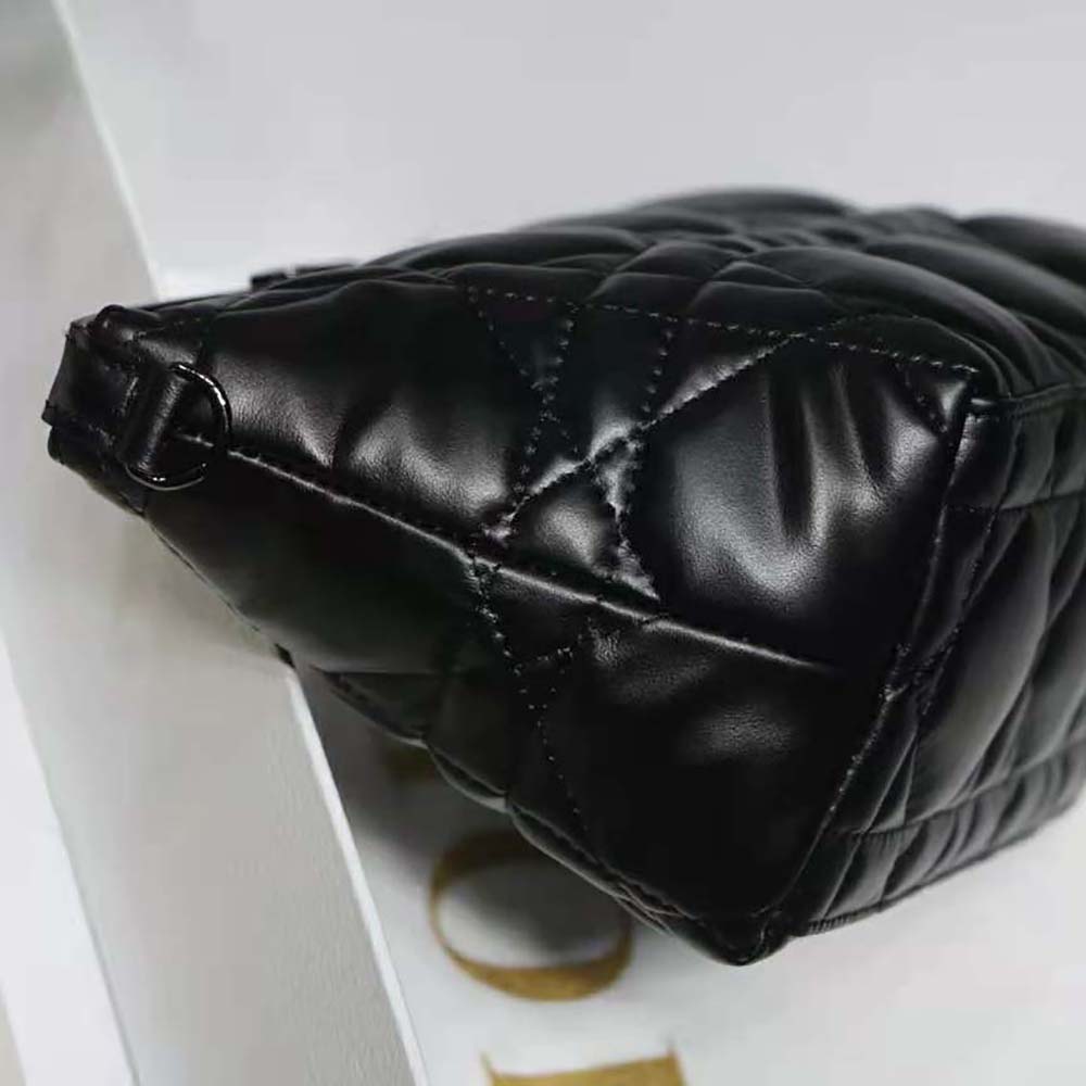 TÚI Dior Women Medium Diortravel Nomad Pouch Black Macrocannage Calfskin