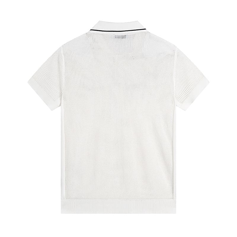 ÁO PRADA POLO SHIRT MESH MÀU TRẮNG UNISEX