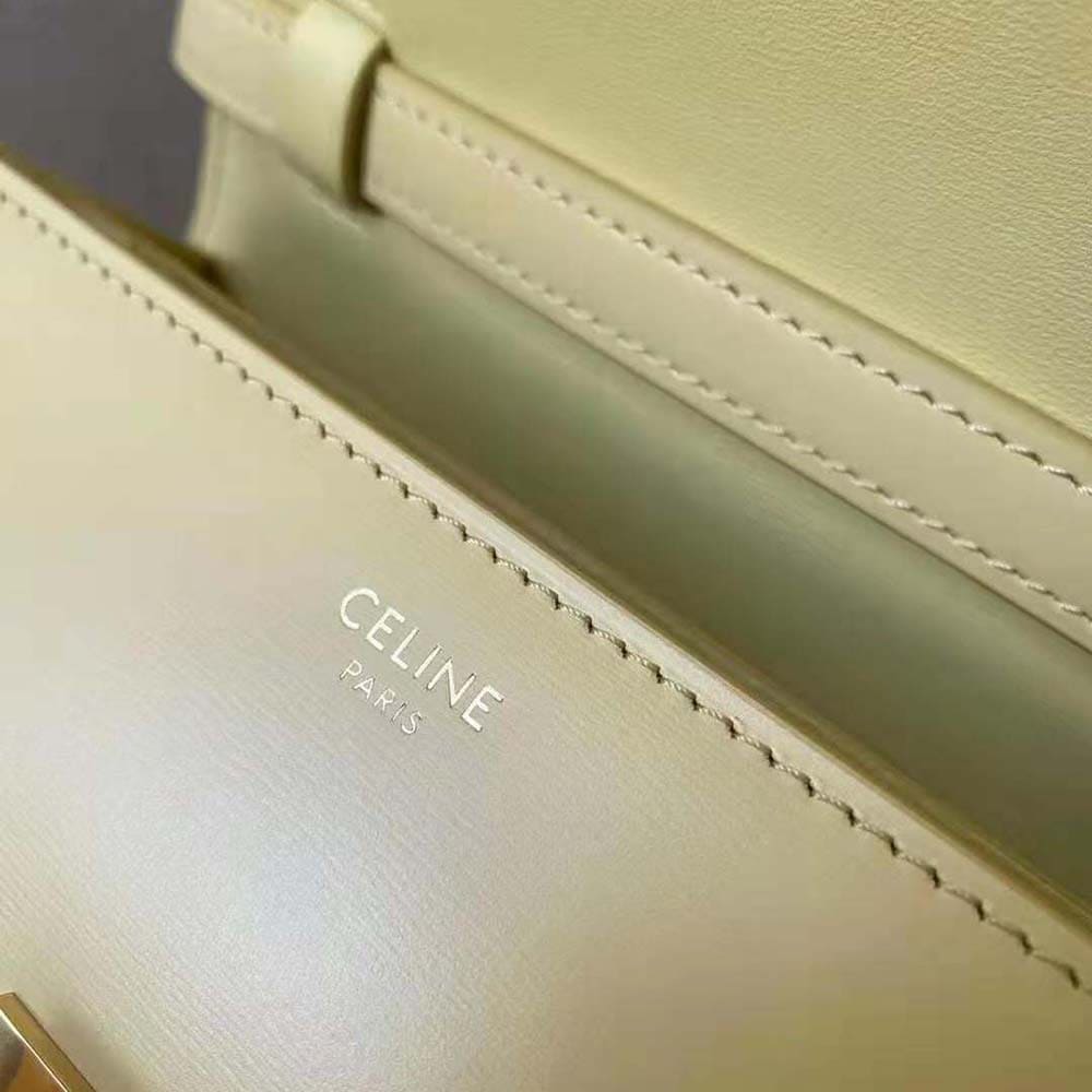 TÚI Celine Women Teen Classic Bag in Box Calfskin-Yellow