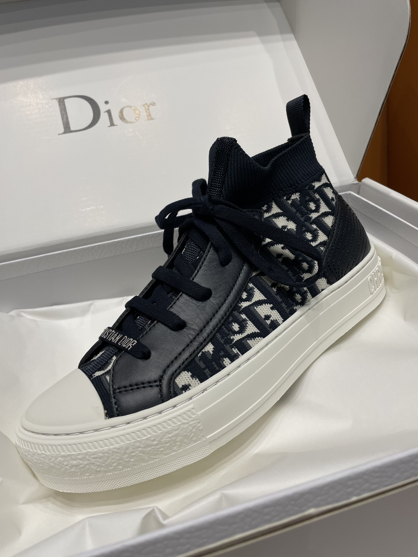 GIÀY Christian Dior Walk'N 23 Oblique High Top Black
