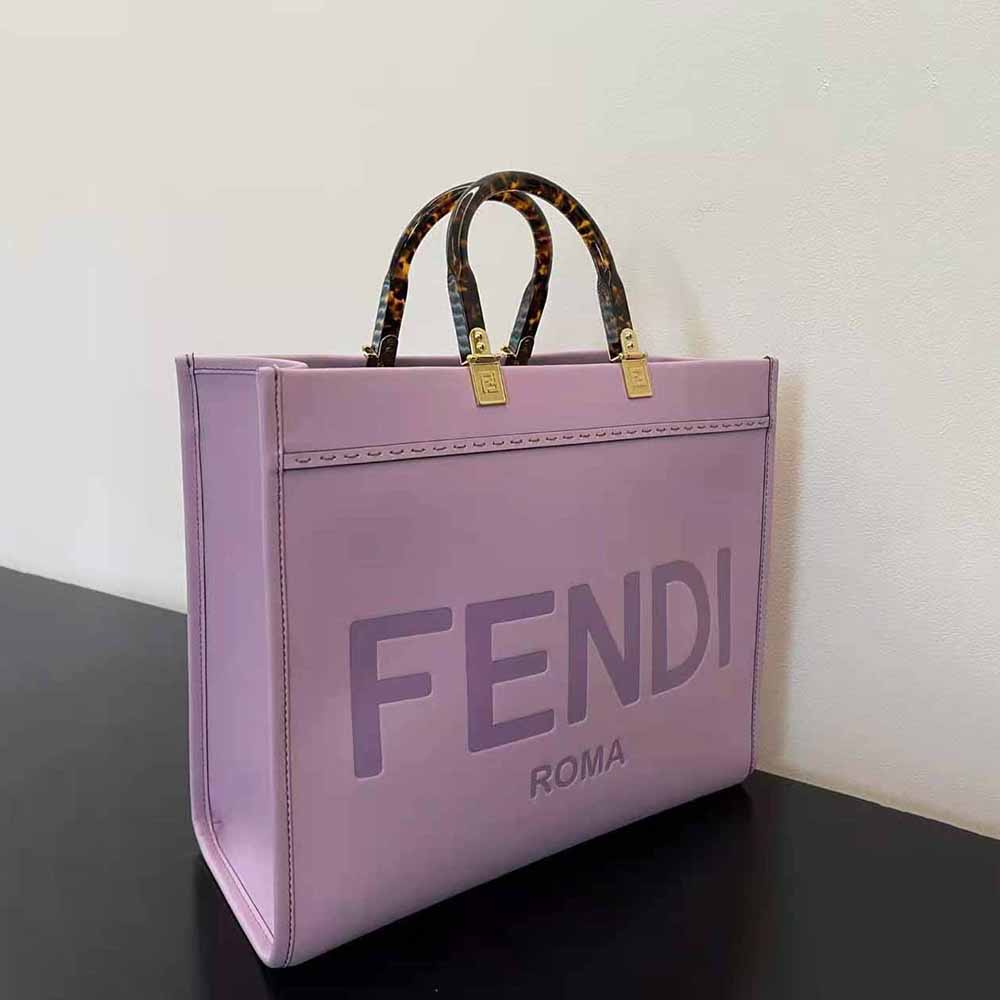 TÚI Fendi Women Sunshine Medium Lilac Leather Shopper-Purple