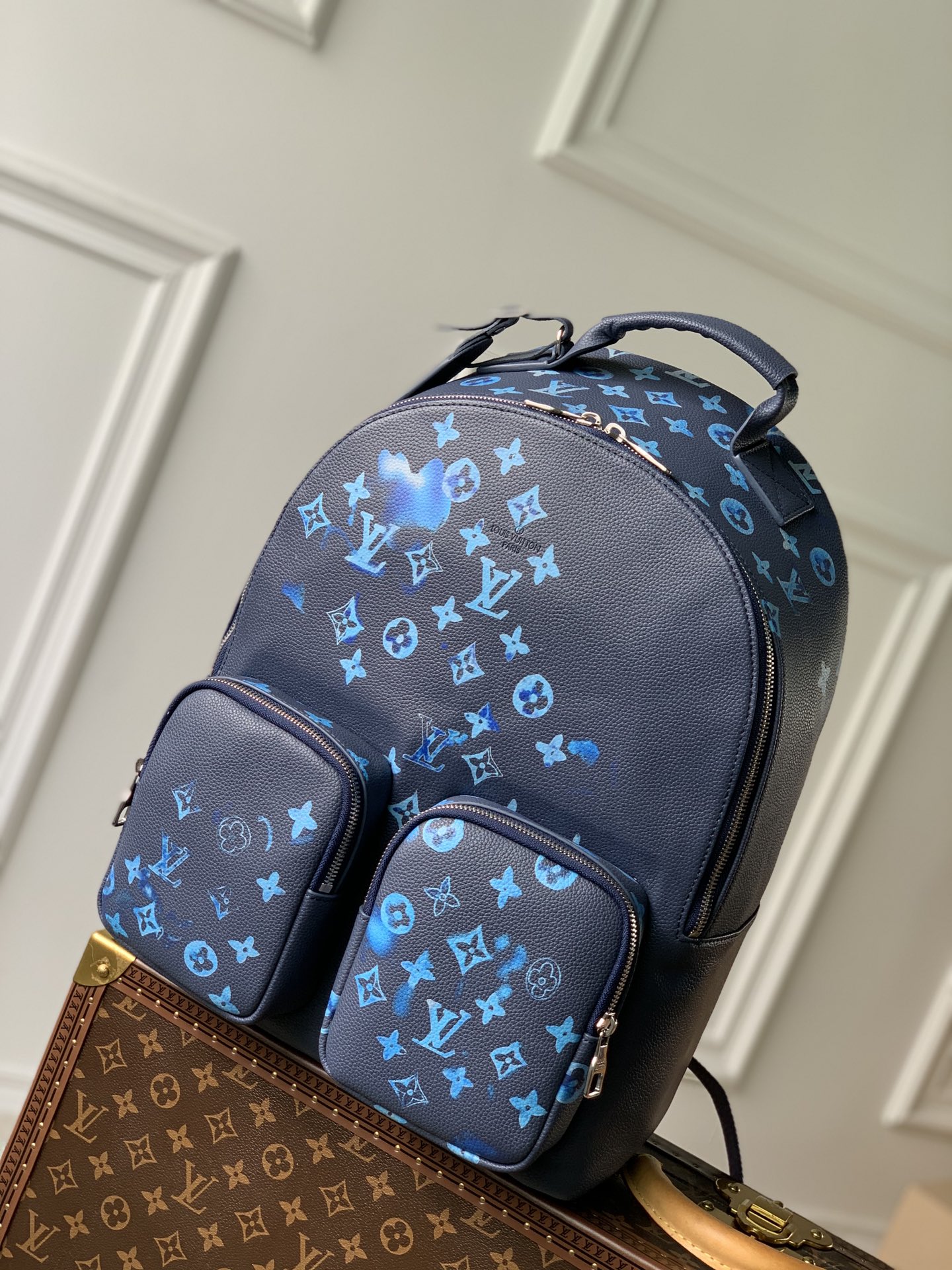 BALO LOUIS VUITTON DAMIER MONOGRAM Leather Backpack-Brown