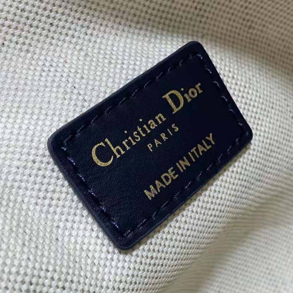 TÚI Dior Women Bobby East-west Pouch with Chain Blue Dior Oblique Jacquard