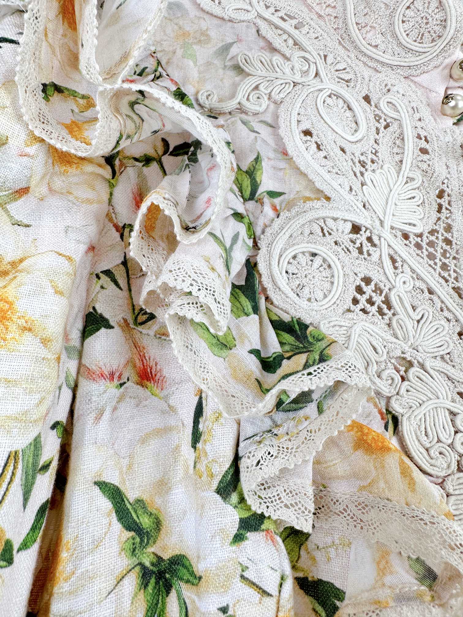 VÁY ZIMMERMANN Lace Fabric Flower Vintage Dress